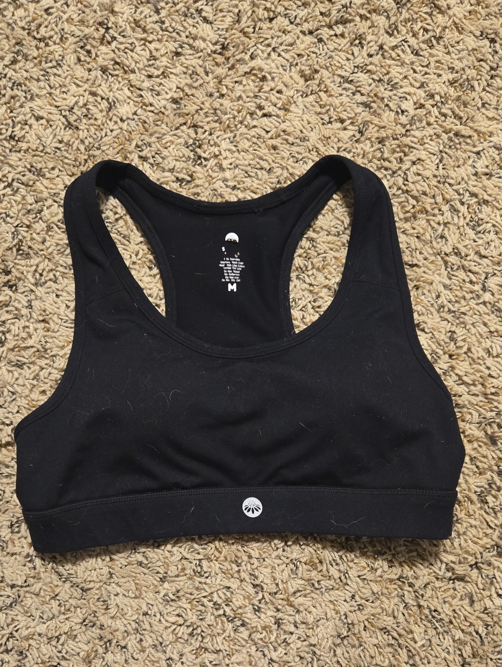 Senita Athletics Black Racerback Sports Bra